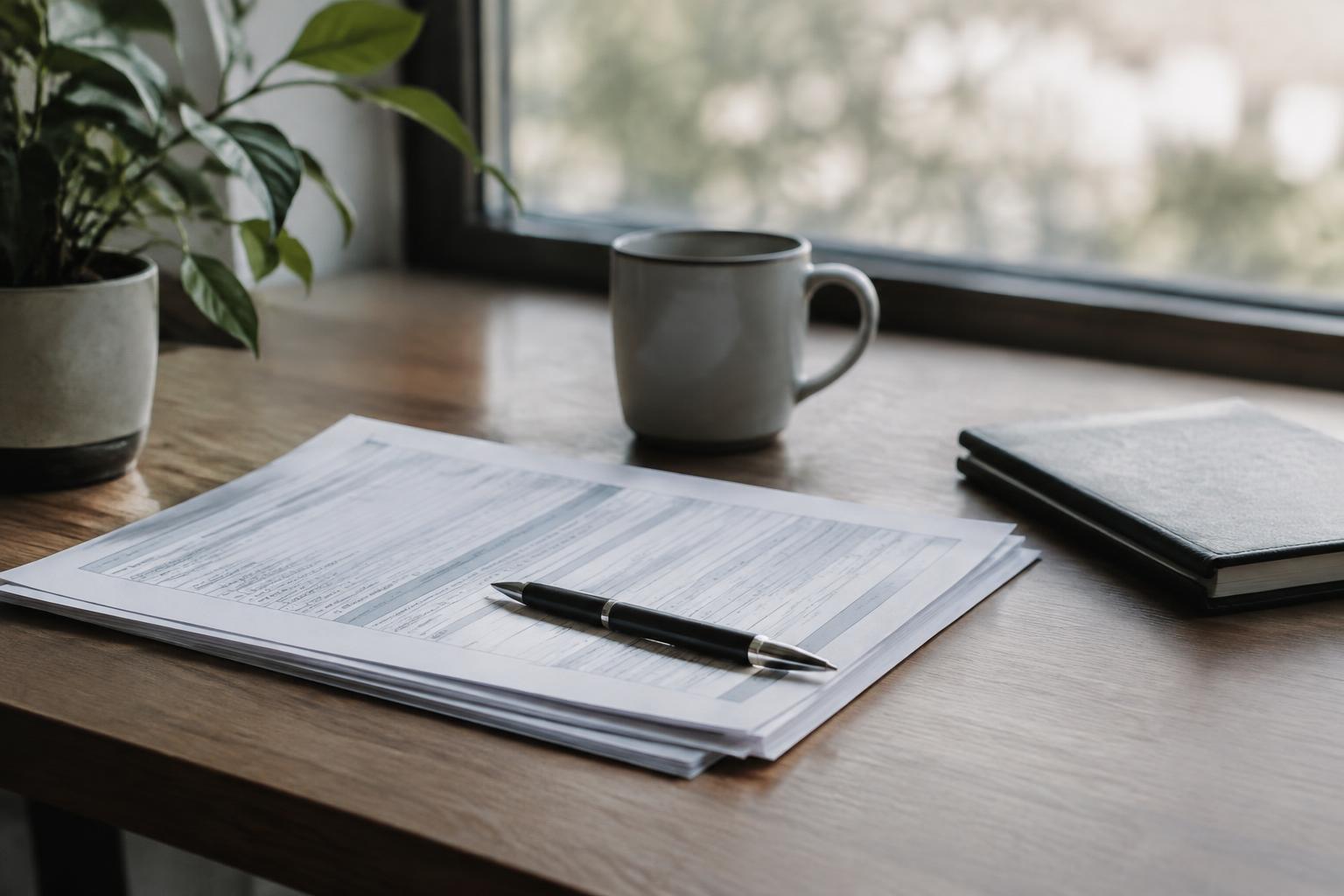 Insurance claim paperwork related to a drunk driving accident case on a desk