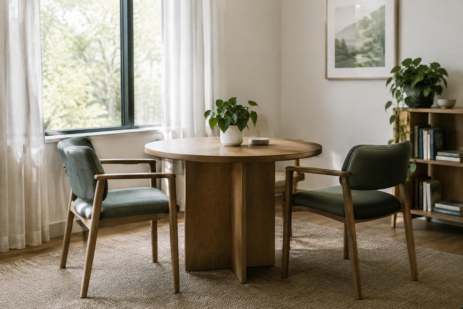 Quiet consultation room table setting representing a family meeting about a wrongful death claim